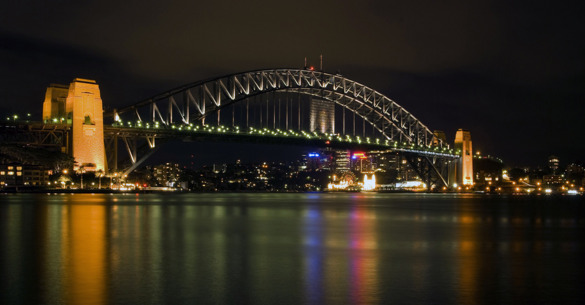 puente del puerto de sydney de noche